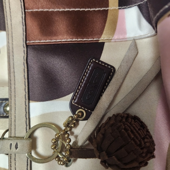 Coach Leatherware 1941 Tote Bag Crossbody  Satin Charms Leather Trim Pink 8F33 - Picture 3 of 5